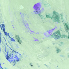 Modern contemporary acrylic background. Colorful texture made with a palette knife. Abstract painting on paper. Mess on the canvas.