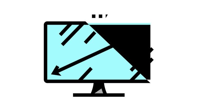 diagonal computer monitor animated color icon. diagonal computer monitor sign. isolated on white background