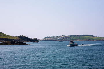 Fototapeta premium Hugh Town, St. Mary's, Isles of Scilly, England, UK, from seaward