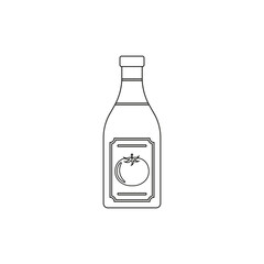 Ketchup bottle icon. Line style. Vector.
