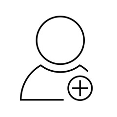 Add user or person thin line icon