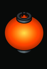A classic glowing orange lantern on a black background.