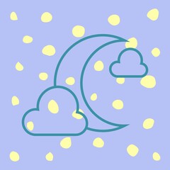 illustration of the moon and stars