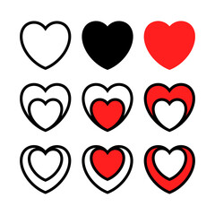 Collection set of heart icon symbol logo design