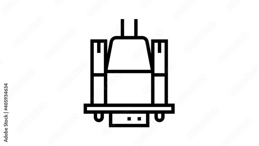 Poster vga computer monitor cable animated black icon. vga computer monitor cable sign. isolated on white b