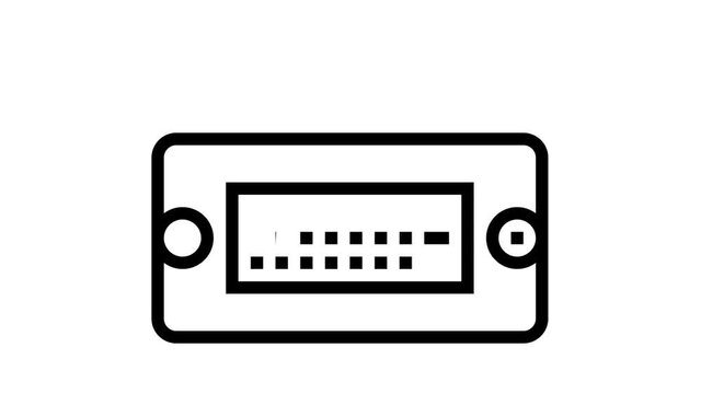 dvi computer port animated black icon. dvi computer port sign. isolated on white background