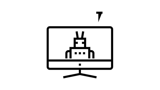 smart monitor animated black icon. smart monitor sign. isolated on white background