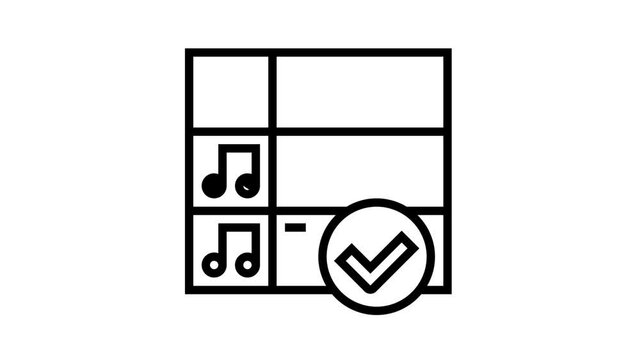 choosing radio music animated black icon. choosing radio music sign. isolated on white background