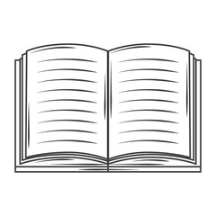 open book read hobby sketch style design vector