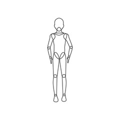 Male human body belonging to an adult man flat icon for apps and websites