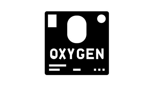 chemical element oxygen 02 animated glyph icon. chemical element oxygen 02 sign. isolated on white background