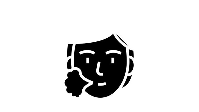 human sneezing animated glyph icon. human sneezing sign. isolated on white background