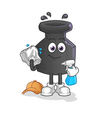 ink cleaner vector. cartoon character