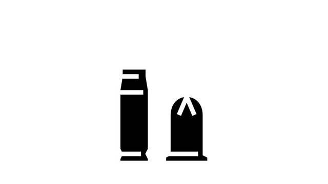bullet types animated glyph icon. bullet types sign. isolated on white background