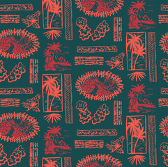 Tropical seamless vector print pattern design