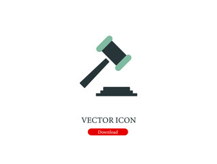 judge gavel vector icon.  Editable stroke. Symbol in Line Art Style for Design, Presentation, Website or Apps Elements. Pixel vector graphics - Vector