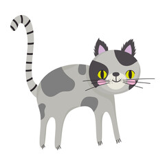 pet cat spotted animal feline cartoon in flat style