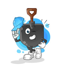 Fototapeta premium shovel young boy character cartoon