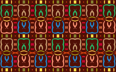 Ethnic colorful folk ornament. Original texture in Mexican, Indian, Aztec style. Geometric background for wallpaper, wrapping paper, textiles, fabric, website, stained glass. 