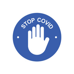 Stop Corona Virus. Stop Covid-19 Sign, symbol and emblem. Vector Illustration
