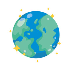 space planet earth astronomy adventure explore cartoon flat style