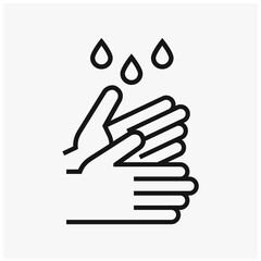 Wash and washing hands to keep clean flat vector icon for websites and print. Vector illustration.
