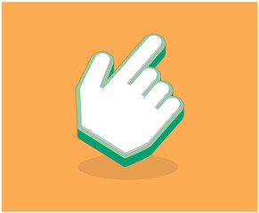 Hand cursor isometric icon isolated on  background. Hand cursor vector illustration in modern design style for web site and mobile app. Vector illustration. EPS10.