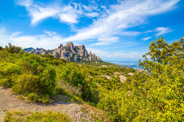 Montserrat mountains near Benedictine abbey Santa Maria de Montserrat