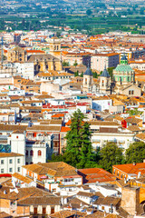 Landscape of the old town of Granada, Spain