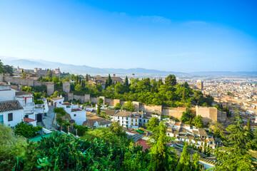 Landscape of the old town of Granada, Spain