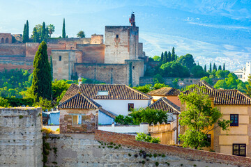 Landscape of the old town of Granada, Spain