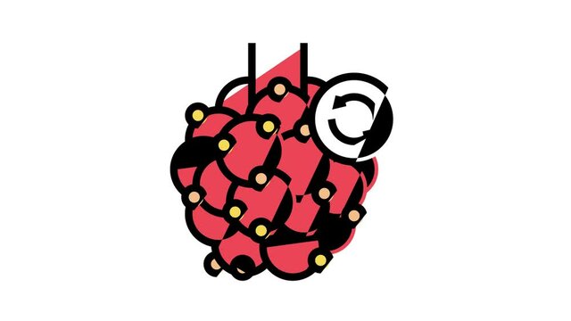 interstitial lung disease animated color icon. interstitial lung disease sign. isolated on white background