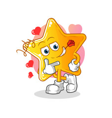 star flirting illustration. character vector