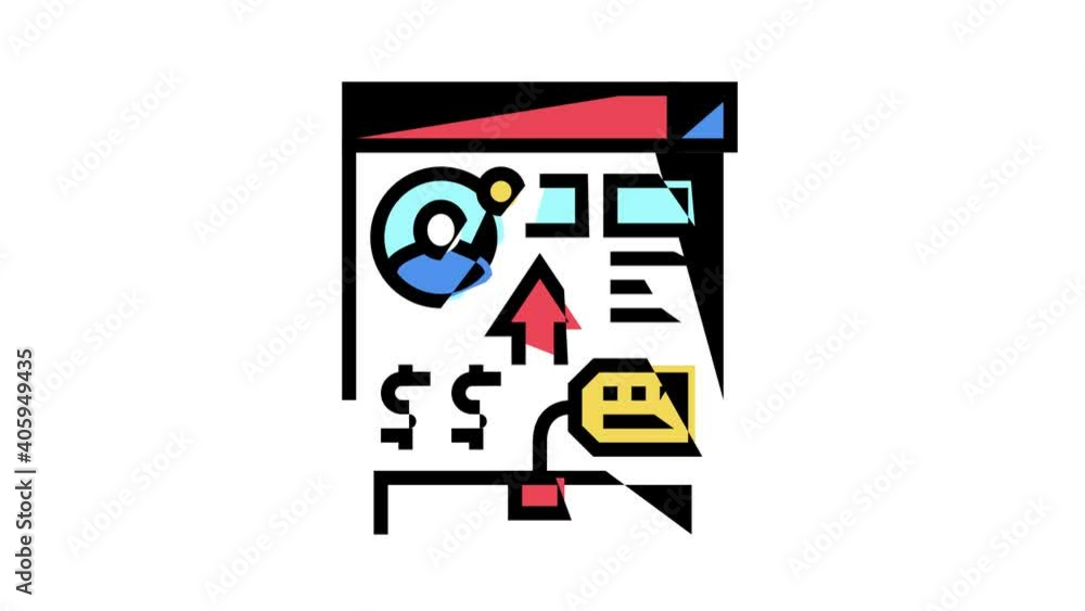 Poster internet purchases animated color icon. internet purchases sign. isolated on white background