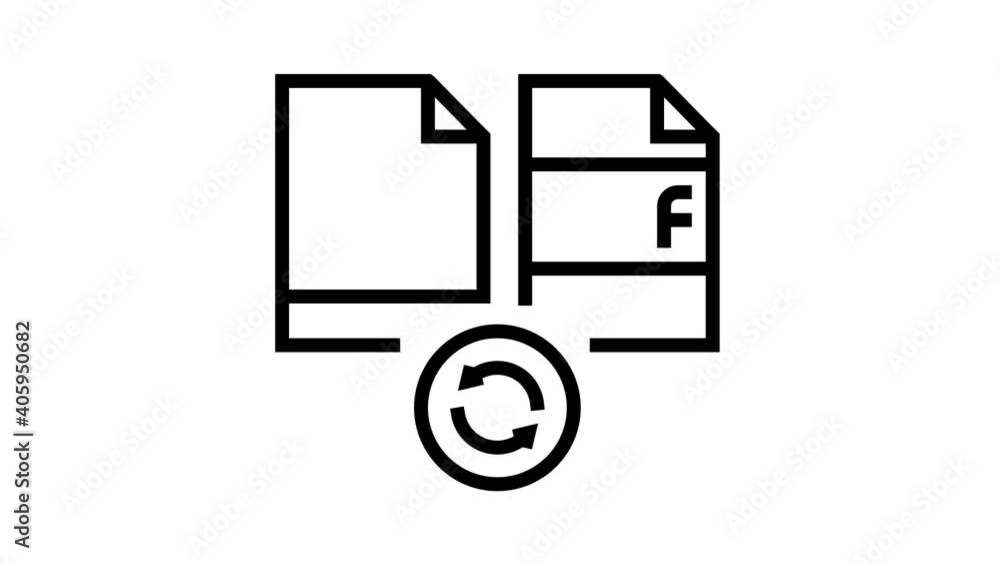 Poster convert png to pdf file animated black icon. convert png to pdf file sign. isolated on white backgro
