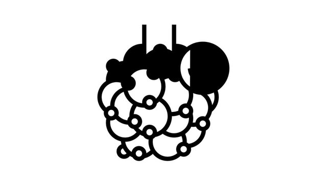 interstitial lung disease animated black icon. interstitial lung disease sign. isolated on white background