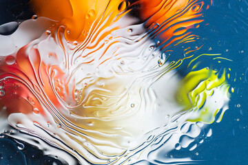 Beautiful view of white, orange, yellow, blue colorful abstract design, texture. Beautiful backgrounds.