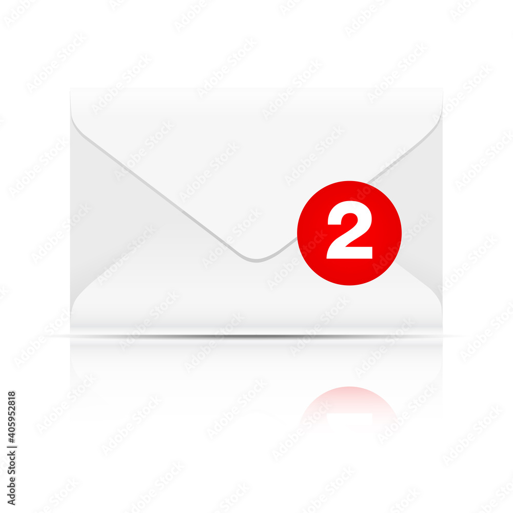 Poster email icon design with a notification for unread messages. vector illustration.