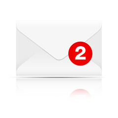 Email icon design with a notification for unread messages. Vector illustration.