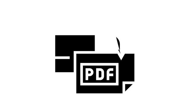 orientation pdf file animated glyph icon. orientation pdf file sign. isolated on white background