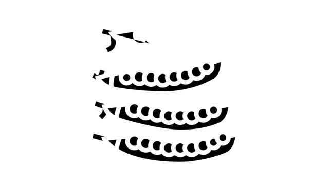 ripe fresh peas animated glyph icon. ripe fresh peas sign. isolated on white background