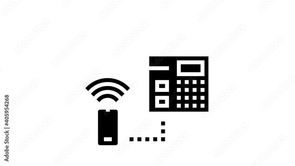 Poster security system main panel animated glyph icon. security system main panel sign. isolated on white b