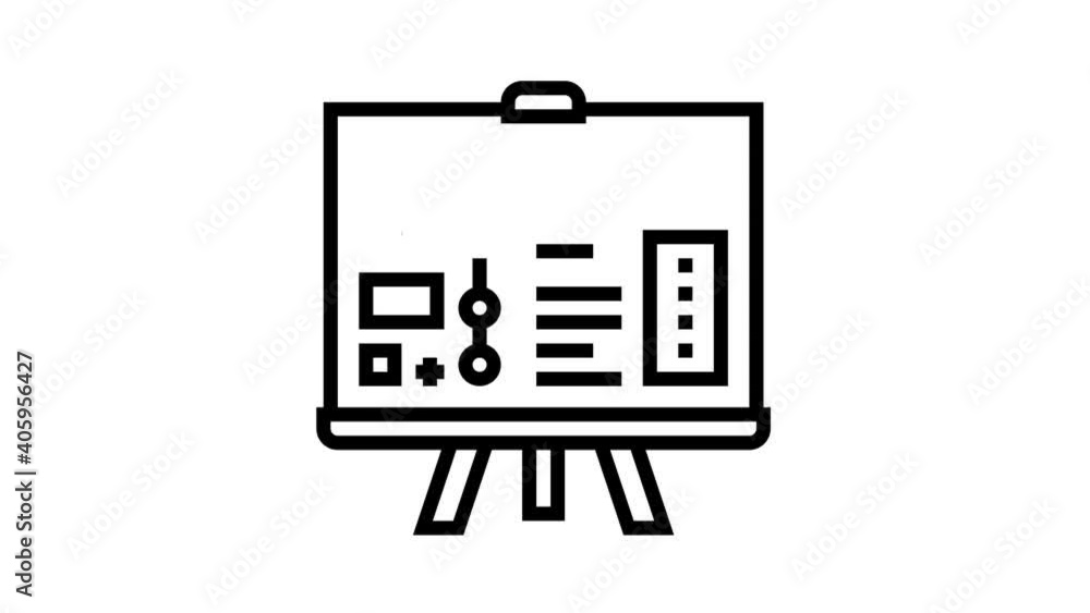Poster technical report animated black icon. technical report sign. isolated on white background