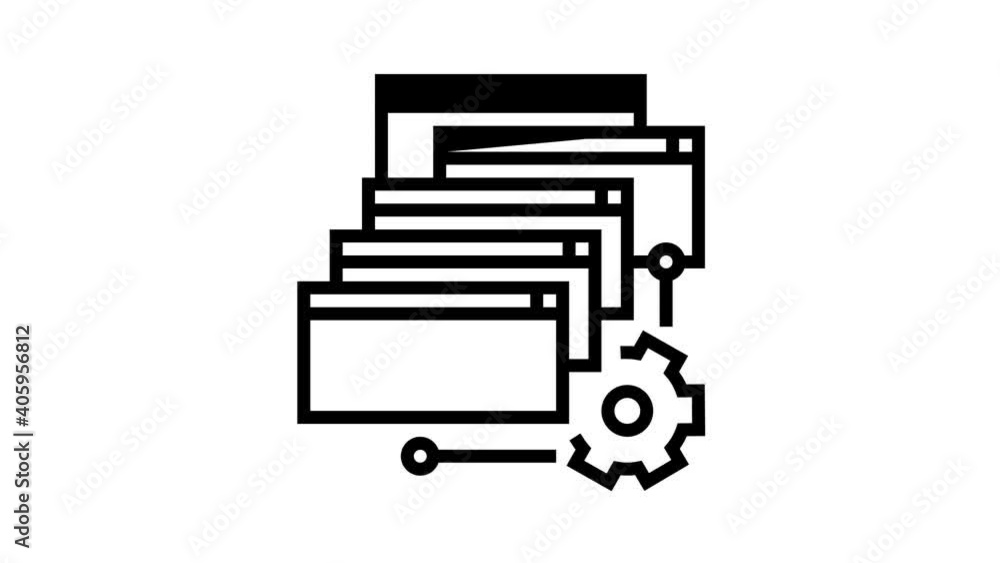 Poster crash system animated black icon. crash system sign. isolated on white background