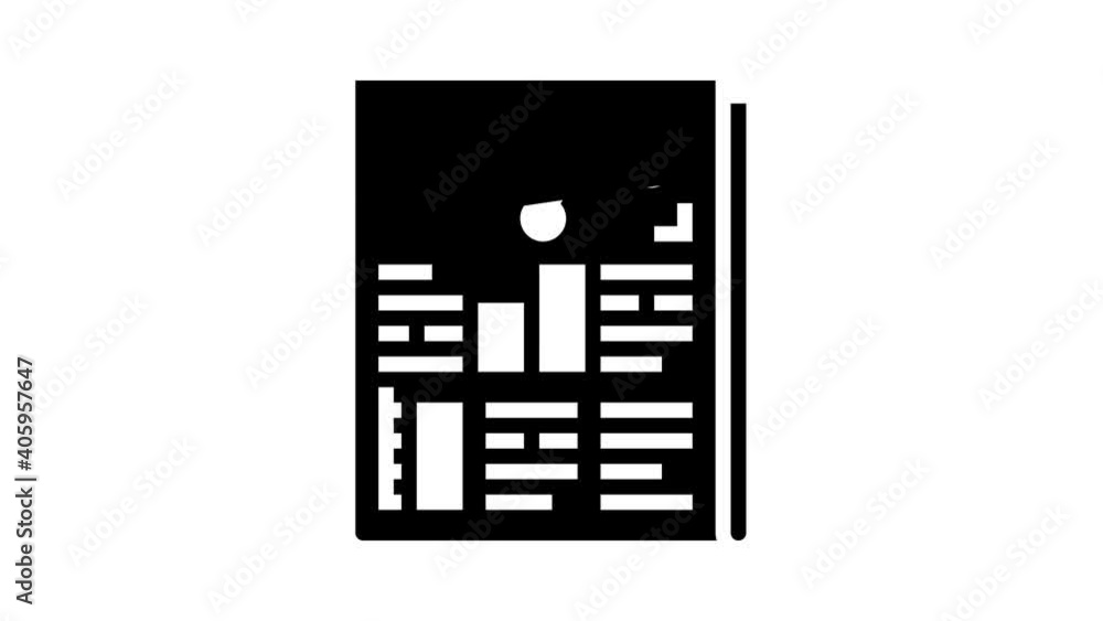 Poster statistical report animated glyph icon. statistical report sign. isolated on white background