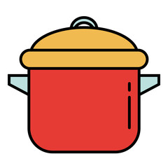 pot kitchen utensil line and colors style icon vector illustration design