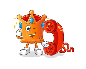 crown call mascot. cartoon vector