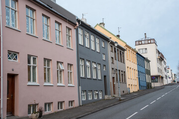 City street of Reykjavik in Iceland