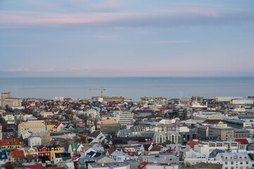 Obraz premium view of city of Reykjavik in Iceland