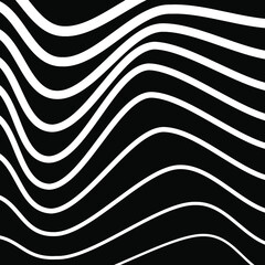 White irregular wavy billowy lines. Curved lines pattern. Abstract monochrome background. Modern shape. Design element for prints, web pages, wall mural, template and textile pattern